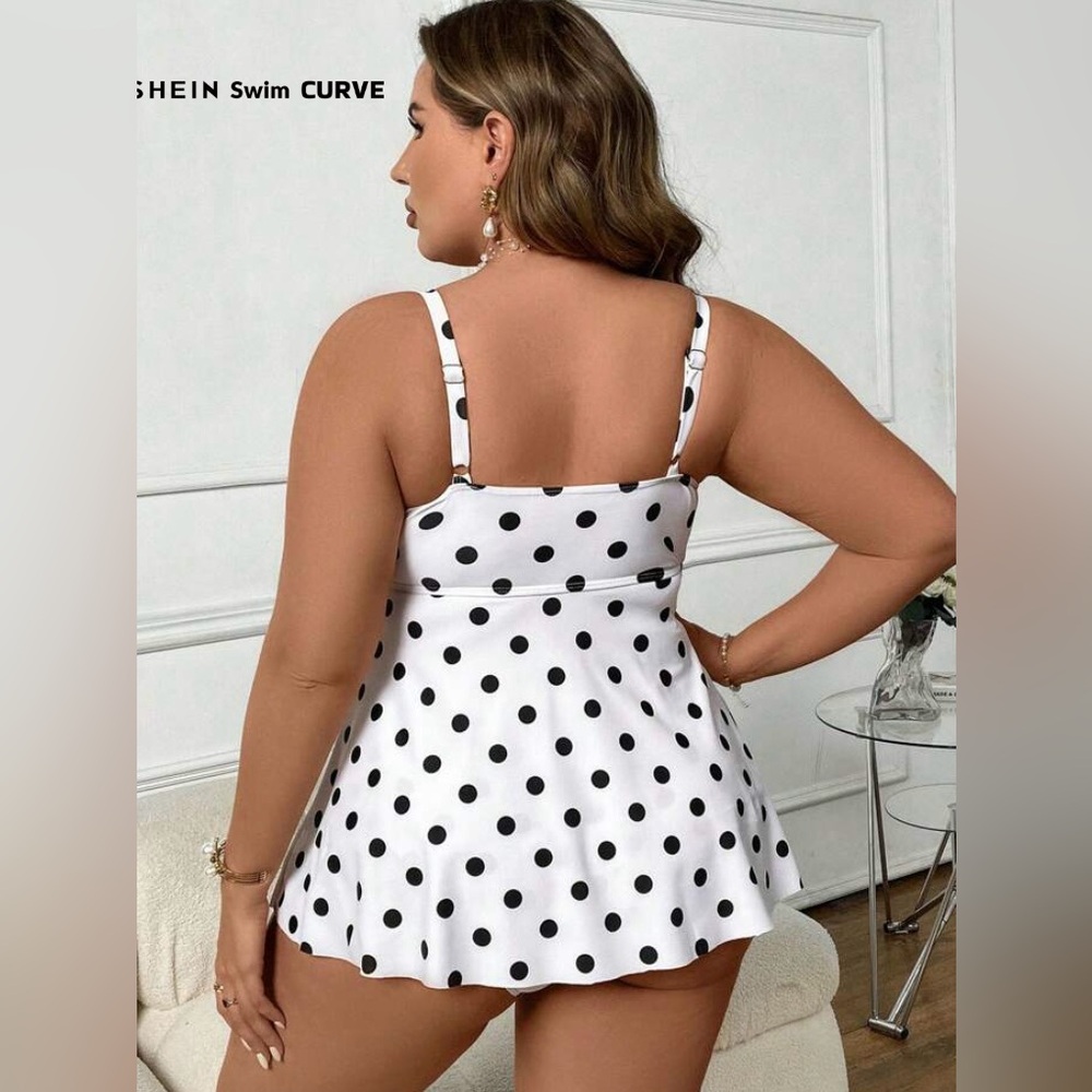 Polka Dot Swim Dress - Picture 2 of 8